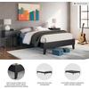 image:imageSignature Design by Ashley Deanlow Full Platform Bed Frame No Box Spring Required Engineered Wood and Laminate MidCentury Modern Furniture for Bedrooms Honey BrownBlack