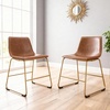 image:imageSignature Design by Ashley Dining Chairs Set of 2 Mid Century Gold ToastLight Brown