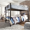 image:imageSignature Design by Ashley Dinsmore Industrial Twin Over Twin Metal Childrens Bunk Bed with Ladder Black amp Gray