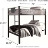image:imageSignature Design by Ashley Dinsmore Industrial Twin Over Twin Metal Childrens Bunk Bed with Ladder Black amp Gray