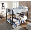image:imageSignature Design by Ashley Dinsmore Industrial Twin Over Twin Metal Childrens Bunk Bed with Ladder Black amp Gray