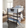 image:imageSignature Design by Ashley Dinsmore Industrial Twin Over Twin Metal Childrens Bunk Bed with Ladder Black amp Gray