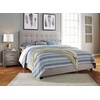 image:imageSignature Design by Ashley Dolante Upholstered King Size Bed Frame BeigeGray Tufted