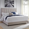 image:imageSignature Design by Ashley Dolante Upholstered King Size Bed Frame BeigeGray Tufted