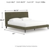image:imageSignature Design by Ashley Dolante Upholstered King Size Bed Frame BeigeSage Green