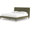 image:imageSignature Design by Ashley Dolante Upholstered King Size Bed Frame BeigeSage Green
