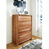 image:imageSignature Design by Ashley Dressonni Farmhouse 5Drawer Chest of Drawers with Beveled Edge and Felt Lining Light BrownBrown