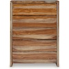 image:imageSignature Design by Ashley Dressonni Farmhouse 5Drawer Chest of Drawers with Beveled Edge and Felt Lining Light BrownBrown