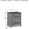 image:imageSignature Design by Ashley Engineered Wood 2 Drawer Nightstand WhiteGray Plank