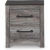image:imageSignature Design by Ashley Engineered Wood 2 Drawer Nightstand WhiteGray Plank