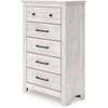 image:imageSignature Design by Ashley Fenderport Vintage Casual Nightstand with Two Drawers USB Charging Bronze Knobs Wood 2492 W x 1598 D x 2504 H WhitewashChest of Drawers