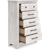 image:imageSignature Design by Ashley Fenderport Vintage Casual Nightstand with Two Drawers USB Charging Bronze Knobs Wood 2492 W x 1598 D x 2504 H WhitewashChest of Drawers