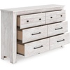 image:imageSignature Design by Ashley Fenderport Vintage Casual Nightstand with Two Drawers USB Charging Bronze Knobs Wood 2492 W x 1598 D x 2504 H WhitewashDresser
