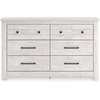 image:imageSignature Design by Ashley Fenderport Vintage Casual Nightstand with Two Drawers USB Charging Bronze Knobs Wood 2492 W x 1598 D x 2504 H WhitewashDresser