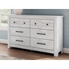 image:imageSignature Design by Ashley Fenderport Vintage Casual Nightstand with Two Drawers USB Charging Bronze Knobs Wood 2492 W x 1598 D x 2504 H WhitewashDresser