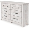 image:imageSignature Design by Ashley Fenderport Vintage Casual Nightstand with Two Drawers USB Charging Bronze Knobs Wood 2492 W x 1598 D x 2504 H WhitewashDresser