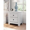 image:imageSignature Design by Ashley Fenderport Vintage Casual Nightstand with Two Drawers USB Charging Bronze Knobs Wood 2492 W x 1598 D x 2504 H WhitewashNightstand