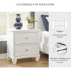image:imageSignature Design by Ashley Fortman White Nightstand 2 Drawer Storage Hardwood Solids and MDF Construction Traditional Wood Bedside Table 25 W