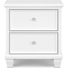 image:imageSignature Design by Ashley Fortman White Nightstand 2 Drawer Storage Hardwood Solids and MDF Construction Traditional Wood Bedside Table 25 W