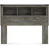 image:imageSignature Design by Ashley Frandern MidCentury Modern Bookcase Headboard with Storage and Nailhead Full Gray