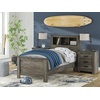 image:imageSignature Design by Ashley Frandern MidCentury Modern Bookcase Headboard with Storage and Nailhead Twin Gray