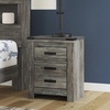 image:imageSignature Design by Ashley Frandern Rustic Nailhead 2Drawer Nightstand with USB Ports Dark Brown