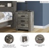image:imageSignature Design by Ashley Frandern Rustic Nailhead 2Drawer Nightstand with USB Ports Dark Brown