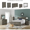 image:imageSignature Design by Ashley Frandern Rustic Nailhead 2Drawer Nightstand with USB Ports Dark Brown