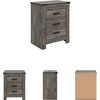 image:imageSignature Design by Ashley Frandern Rustic Nailhead 2Drawer Nightstand with USB Ports Dark Brown