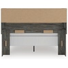 image:imageSignature Design by Ashley Frandern Rustic Oak Finished Bookcase Headboard with Nailhead Accents Queen Gray