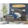 image:imageSignature Design by Ashley Frandern Rustic Oak Finished Panel Headboard with Nailhead Accents Twin Gray