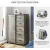 image:imageSignature Design by Ashley Frandern Vintage 5Drawer Dressing Chest with Shelves Behind Hinged Cabinet for Bedroom Gray