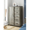 image:imageSignature Design by Ashley Frandern Vintage 5Drawer Dressing Chest with Shelves Behind Hinged Cabinet for Bedroom Gray