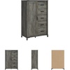 image:imageSignature Design by Ashley Frandern Vintage 5Drawer Dressing Chest with Shelves Behind Hinged Cabinet for Bedroom Gray