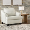 image:imageSignature Design by Ashley Genoa Contemporary Leather Match Upholstered Oversized Chair White