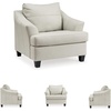 image:imageSignature Design by Ashley Genoa Contemporary Leather Match Upholstered Oversized Chair White