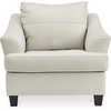 image:imageSignature Design by Ashley Genoa Contemporary Leather Match Upholstered Oversized Chair White