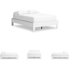 image:imageSignature Design by Ashley Hallityn Casual Full Platform Bed Low Profile Foundation or Box Spring Not Needed Engineered Wood and Decorative Laminate Matte White