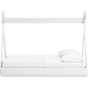 image:imageSignature Design by Ashley Hallityn Casual Full Tent Bed Kids Teepee Bed Frame Foundation or Box Spring Not Needed Montessori Inspired Sleep Space Matte WhiteMatte White