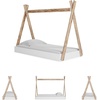 image:imageSignature Design by Ashley Hallityn Casual Full Tent Bed Kids Teepee Bed Frame Foundation or Box Spring Not Needed Montessori Inspired Sleep Space Matte WhiteWhiteNatural