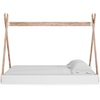 image:imageSignature Design by Ashley Hallityn Casual Full Tent Bed Kids Teepee Bed Frame Foundation or Box Spring Not Needed Montessori Inspired Sleep Space Matte WhiteWhiteNatural