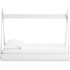 image:imageSignature Design by Ashley Hallityn Casual Full Tent Bed Kids Teepee Bed Frame Foundation or Box Spring Not Needed Montessori Inspired Sleep Space Matte WhiteMatte White