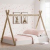 image:imageSignature Design by Ashley Hallityn Casual Full Tent Bed Kids Teepee Bed Frame Foundation or Box Spring Not Needed Montessori Inspired Sleep Space Matte WhiteWhiteNatural