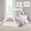 image:imageSignature Design by Ashley Hallityn Casual Full Tent Bed Kids Teepee Bed Frame Foundation or Box Spring Not Needed Montessori Inspired Sleep Space Matte WhiteMatte White
