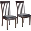 image:imageSignature Design by Ashley Hammis Rake Back Dining Room Chair Set of 2 Dark Brown Haddigan Traditional Upholstered Dining Room Bench Dark Brown