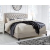 image:imageSignature Design by Ashley Jerary Farmhouse ButtonTufted Upholstered Platform Bed King Light Gray