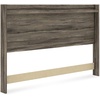 image:imageSignature Design by Ashley Jusika Farmhouse Panel Headboard with LED Light and Shelf Full Dark BrownKing US Standard