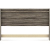 image:imageSignature Design by Ashley Jusika Farmhouse Panel Headboard with LED Light and Shelf Full Dark BrownKing US Standard