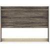image:imageSignature Design by Ashley Jusika Farmhouse Panel Headboard with LED Light and Shelf Full Dark BrownQueen US Standard