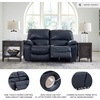 image:imageSignature Design by Ashley Leather Power Rocker Recliner Chair Ocean BlueBlue